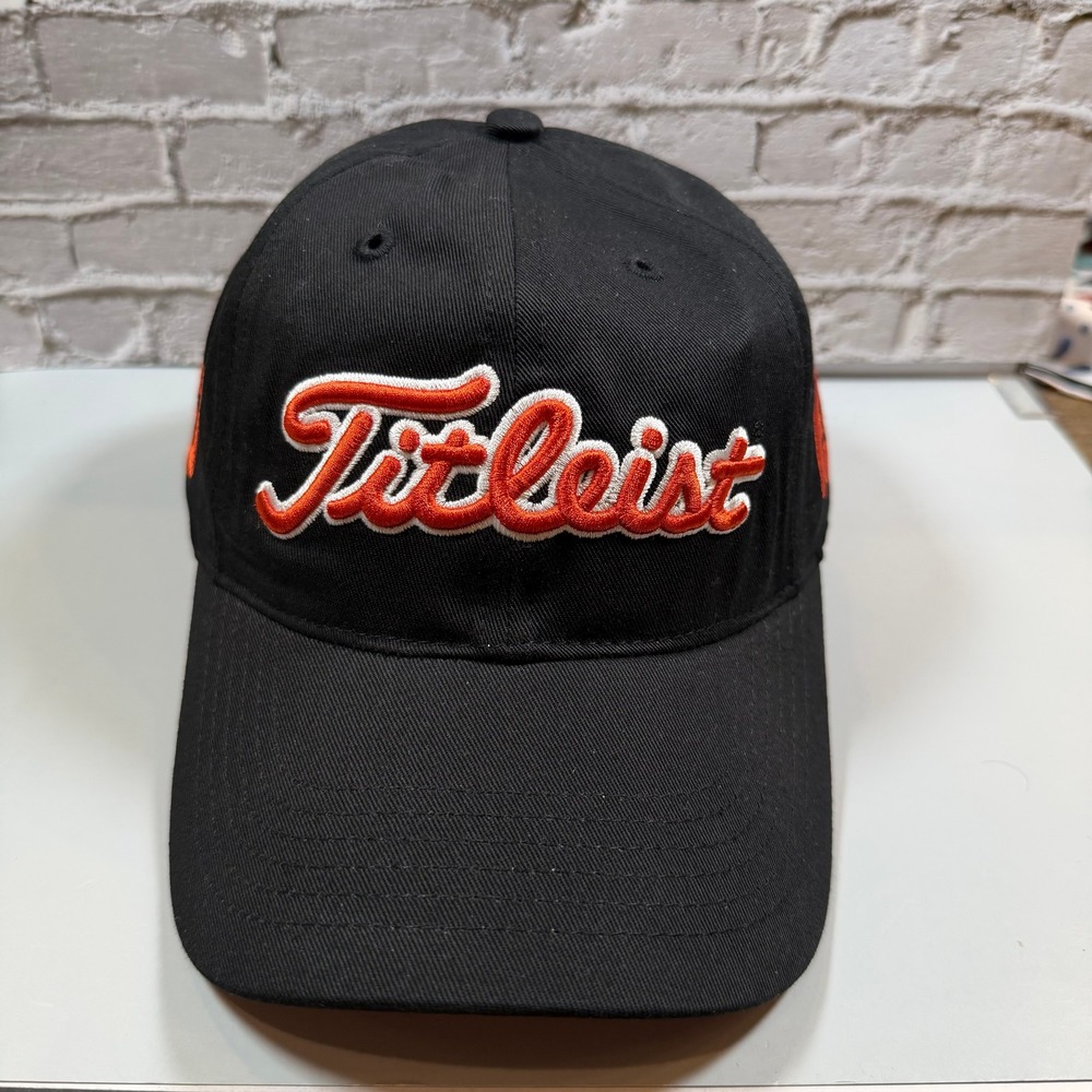 Titleist FootJoy FJ TR06-9 Golf Hat Black Orange Strapback NWT Classic Golfcore